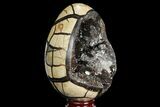 Septarian Dragon Egg Geode - Black Crystals #98883-1